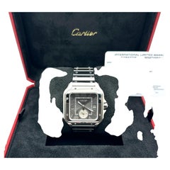 2025 Cartier Santos Dual Time Large Gray 4590 WSSA0076 40.2mm Steel Box Paper
