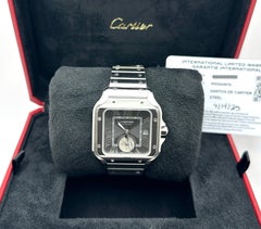 2025 Cartier Santos Dual Time Large Gray 4590 WSSA0076 40.2mm Steel Box Paper