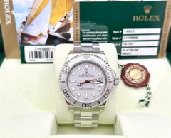 2008 Rolex Yacht Master 16622 40mm Platinum Dial Platinum Bezel Steel Box Papers