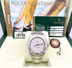 2008 Rolex Yacht Master 16622 40mm Platinum Dial Platinum Bezel Steel Box Papers