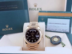 Rolex Day Date President 228238 40mm Black Motif Dial 18k Yellow Gold Box Paper