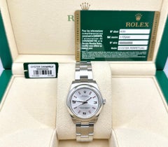 Rolex Oyster Perpetual Midsize 177200 31mm Silver and Pink Dial Steel Box Paper