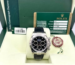 Rolex Daytona Cosmograph 116519 40mm 18k White Gold Black Dial Box Paper