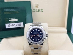 2025 Rolex Yacht Master 126622 40mm Blue Dial Platinum Bezel Steel Box Paper