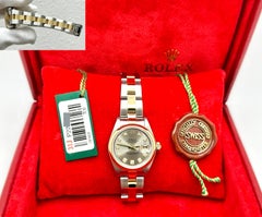 Rolex Ladies Datejust 79163 26mm Factory Silver Diamond Dial 18k Gold Steel