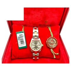 Rolex Ladies Datejust 79163 26mm Factory Silver Diamond Dial 18k Gold Steel