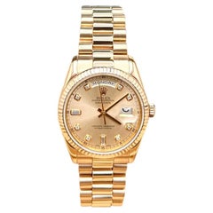 Rolex 118235 President Day Date Pink Diamond Dial 18K Rose Gold Box Paper