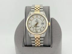 Rolex Datejust 16013 36mm White Boiler Gauge Dial 18k Gold Steel Jubilee
