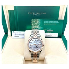 Rolex Datejust 126201 Mother Of Pearl Diamond Dial 18K Rose Gold Steel Box Paper