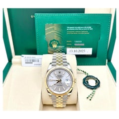 2025 Rolex 126333 Datejust 41 Silver Dial Jubilee 18K Gold Steel Box Papers