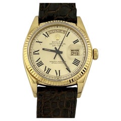 Rolex Day Date President 1803 Buckley Dial 18K Yellow Gold Leather Strap