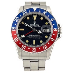 Vintage Rolex GMT-Master Pepsi 1675 40mm Red Blue Stainless Steel