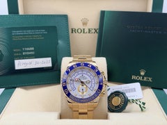 2022 Rolex Yacht Master II 116688 44mm Blue Ceramic 18k Yellow Gold Box Paper