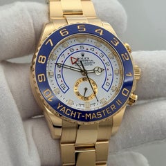 2022 Rolex Yacht Master II 116688 44mm Blue Ceramic 18k Yellow Gold Box Paper