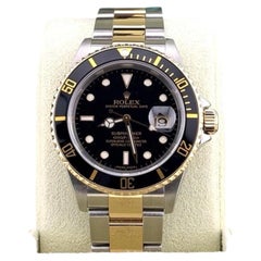 2007 Rolex Submariner Date 16613 Black 40mm 18k Gold Steel Box Papers