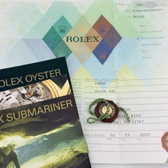 2007 Rolex Submariner Date 16613 Black 40mm 18k Gold Steel Box Papers