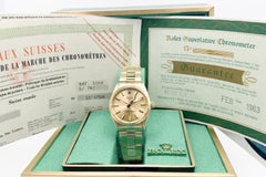 Rolex Oyster Perpetual 1002 34mm Champagne Dial 14k Yellow Gold Box Paper