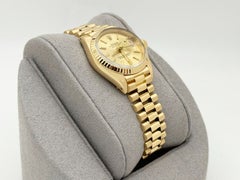Rolex Ladies Datejust President 6917 Champagne Dial 18k Yellow Gold