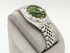Rolex Datejust 16014 36mm Green Diamond Dial 18k Gold Bezel Stainless Steel