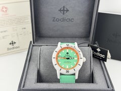 Zodiac Super Sea Wolf ZO9592 41mm Green Dial White Ceramic Box Booklet