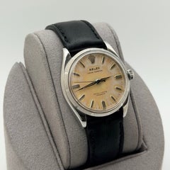 Vintage Rolex Oyster Perpetual 6565 34mm Tropical Dial Stainless Steel Leather