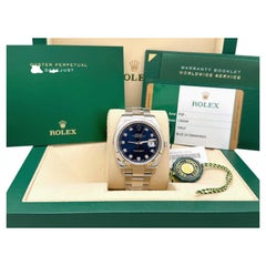 Rolex Datejust II 126334 41mm Blue Diamond Dial Stainless Steel Box Paper