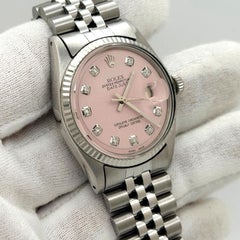 Rolex Datejust 1603 36mm Pink Diamond Dial 18k White Gold Stainless Steel