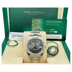 Rolex Datejust 41 126334 Slate Wimbledon Dial 18K White Gold Steel Box Paper