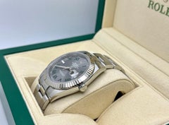Rolex Datejust 41 126334 Slate Wimbledon Dial 18K White Gold Steel Box Paper