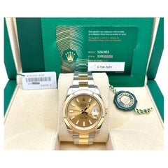 2024 Rolex Datejust 41 126303 Champagne Dial 18K Yellow Gold Steel Box Papers
