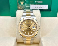 2024 Rolex Datejust 41 126303 Champagne Dial 18K Yellow Gold Steel Box Papers