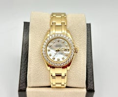 Rolex Datejust Pearlmaster 80298 29mm MOP Diamond Dial Diamond Bezel 18K Gold