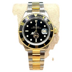 RARE Rolex Submariner Panama Canal Edition Only 75 Made 16613 18k Gold Steel Box