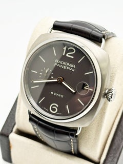 Panerai Radiomir 8 Days PAM00346 PAM 346 Titanium Black Leather Strap 45mm