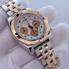 Breitling Chronomat 41 CB014012, cadran argenté, acier et or rose 18 carats, avec boîte et papiers
