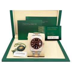 Rolex Datejust 41 126301, schokoladenbraunes Zifferblatt, 18 Karat Roségold, Edelstahl, Originalverpackung, Papiere