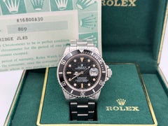 Rolex Submariner 16800 40mm Black SPIDER DIAL Stainless Steel Box Papers