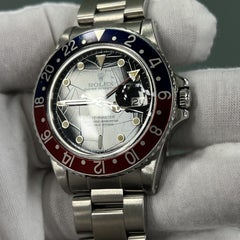 VINTAGE Rolex GMT Master 16750 Pepsi Rot Blau SPIDER DIAL Stahl Box Papier 1984