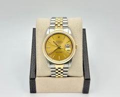 Rolex Datejust 16233 36mm Champagne Dial 18k Yellow Gold Stainless Steel