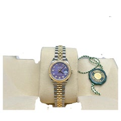 Rolex Ladies Datejust 279173 Lavender Purple Diamond Dial 18K Gold Steel 28mm