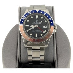 Vintage Rolex GMT Master Pepsi 1675 40mm Blue and Red Bezel Stainless Steel