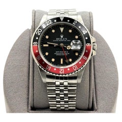 Rolex GMT Master II Fat Lady Coke 16760 40mm Black Dial Red Black Bezel Steel