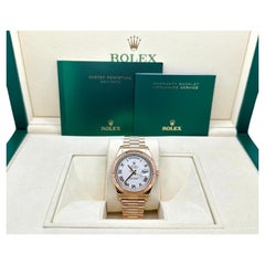 Rolex President Day Date II 218235 41mm Ivory Roman Dial 18K Rose Gold