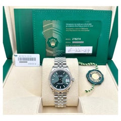 Rolex Datejust 31 Midsize 2023, modello 278274, quadrante verde menta, oro 18 carati, acciaio, scatola e documenti