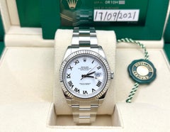 Rolex Datejust 41 126334 White Roman Dial 18k Gold Bezel Steel Box Paper 2021