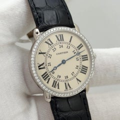 Cartier Ronde Louis WR000551 2890 36mm Factory Diamond Bezel 18k White Gold