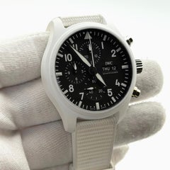 IWC Pilot Chronograph Top Gun Lake Tahoe IW389105 White Ceramic Box Paper