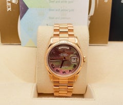 Rolex 118235 President Day Date Tahitian Mother Of Pearl 18K Rose Gold Box Paper