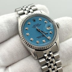 Rolex Datejust 1603 36mm Light Blue Diamond Dial Stainless Steel