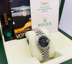Rolex Datejust Midsize 31mm 68274 Black Dial 18K White Gold Steel Box Paper